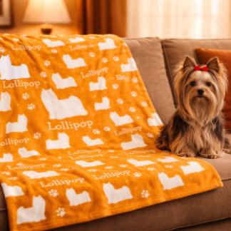 Yorkie Yorkshire Dog Orange Personalisiert Blanket Fleecedecke