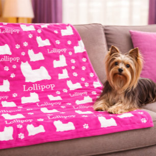 Yorkie Yorkshire Hund Rosa Personalisierte Hunde D Fleecedecke