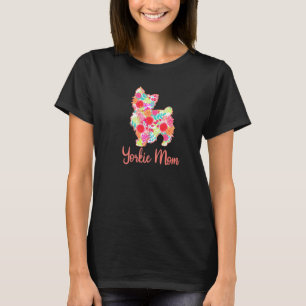 Yorkie Yorkshire Terrier Blumen Hundemutter Frauen T-Shirt