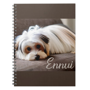 Yorkie, Yorkshire Terrier, empfindet Langeweile Notizblock
