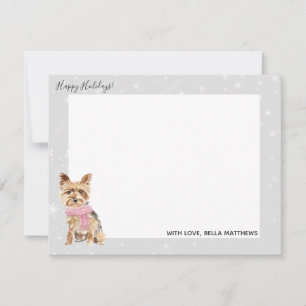 Yorkie Yorkshire Terrier Feiertags-Weihnachten Mitteilungskarte