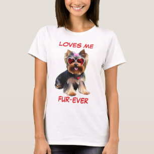 Yorkie Yorkshire Terrier Heart-Shaped Sonnenbrille T-Shirt