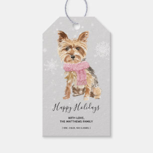 Yorkie Yorkshire Terrier Holiday Weihnachten Geschenkanhänger