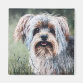 Yorkie Yorkshire Terrier im Sommer Magnet