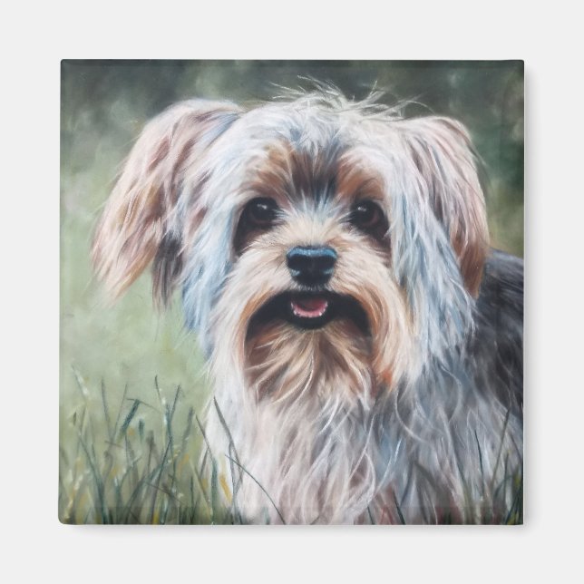 Yorkie Yorkshire Terrier im Sommer Magnet (Vorne)