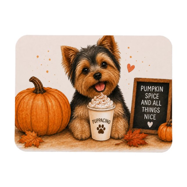 Yorkie Yorkshire Terrier Kürbisgewürz Magnet (Horizontal)