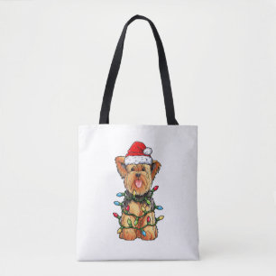 Yorkie Yorkshire Terrier Santa Christmas Tree Ligh