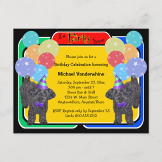 YorkiePoo Birthday Barker Einladung