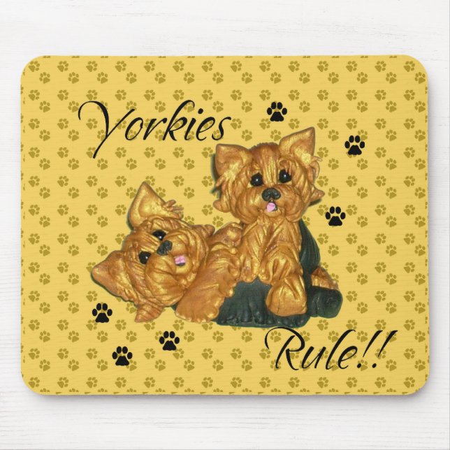 Yorkies Regel!!   Computer-Mausunterlage Mousepad (Vorne)