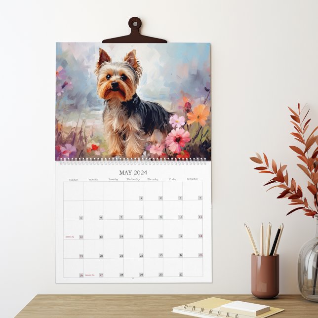 Yorkies und Blume Hund Lover Kalender (Von Creator hochgeladen)