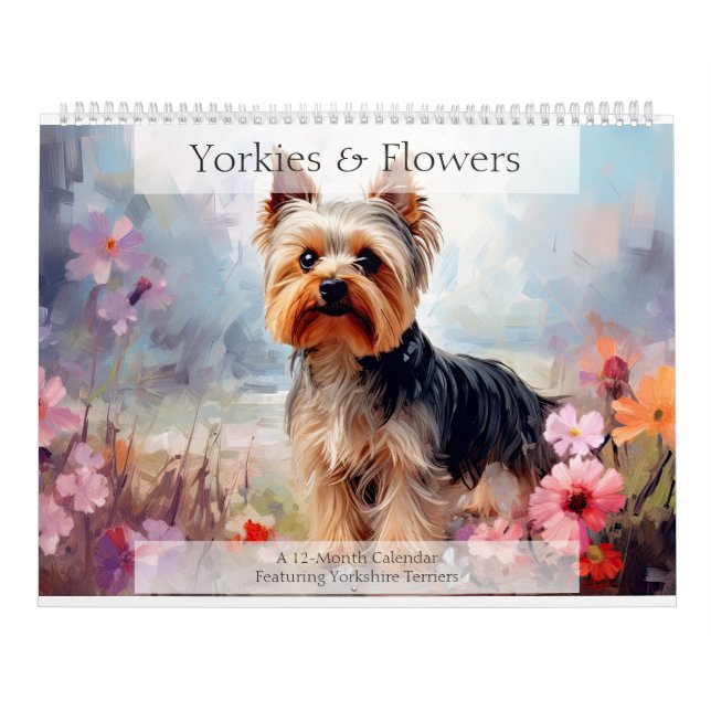 Yorkies und Blume Hund Lover Kalender (Titelbild)