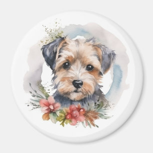Yorkipoo Christmas Wreath Festive Pup Magnet