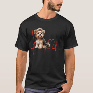 Yorkipoo Dog Heartbeat Mama & Vater T-Shirt