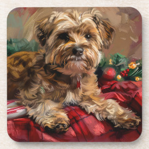 Yorkipoo Dog Weihnachtsfest Getränkeuntersetzer