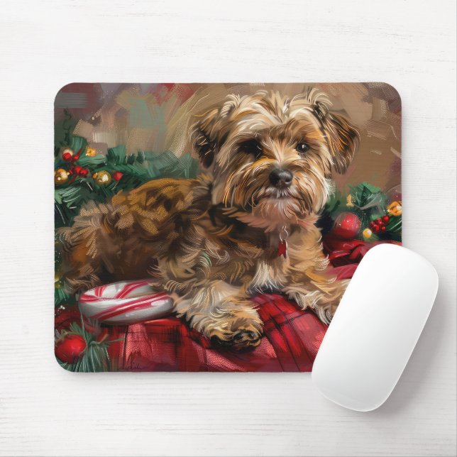 Yorkipoo Dog Weihnachtsfest Mousepad (Mit Mouse)