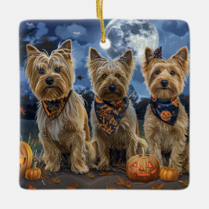 Yorkipoo Halloween Gruselig  Keramikornament