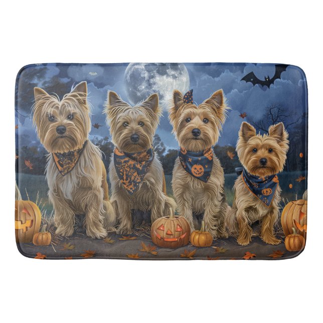 Yorkipoo Halloween Spooky Badematte (Vorderseite)