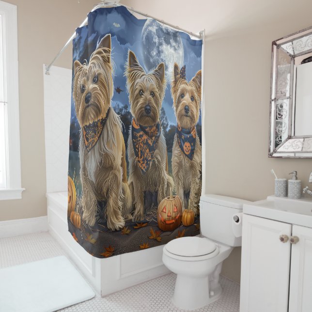 Yorkipoo Halloween Spooky Duschvorhang (Beispiel)