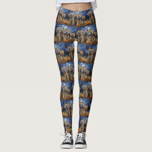 Yorkipoo Halloween Spooky Leggings
