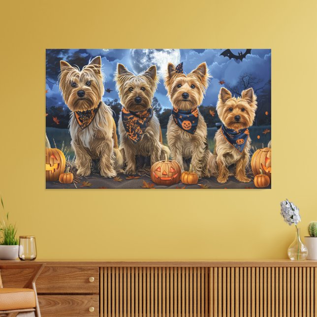 Yorkipoo Halloween Spooky Leinwanddruck (Insitu (Wohnzimmer))