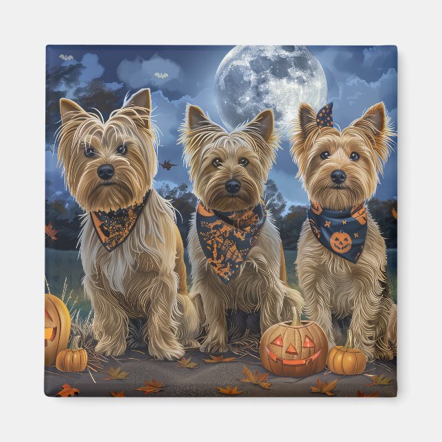 Yorkipoo Halloween Spooky Magnet (Vorne)