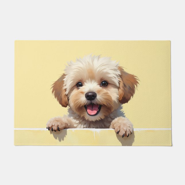 Yorkipoo Hund Türmatte Kunst (Vorderseite)