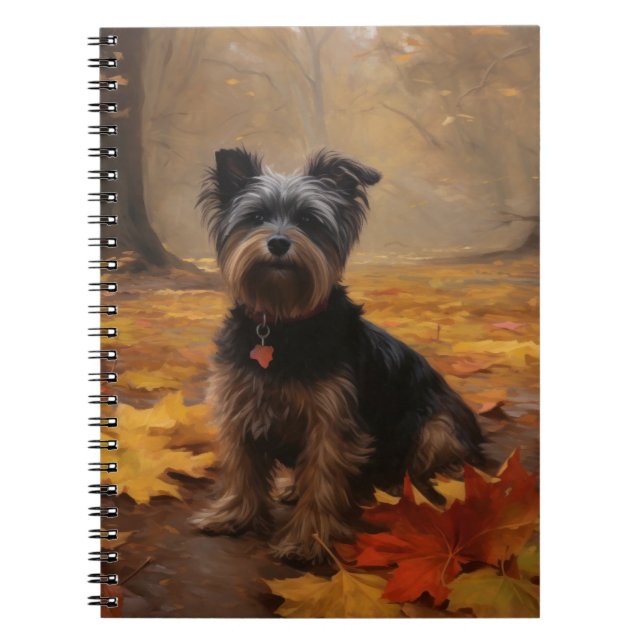 Yorkipoo im Herbstfall Inspiriert Notizblock (Vorderseite)
