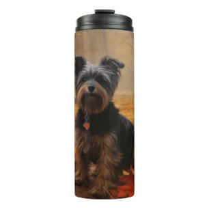 Yorkipoo im Herbstfall Inspiriert Thermosbecher