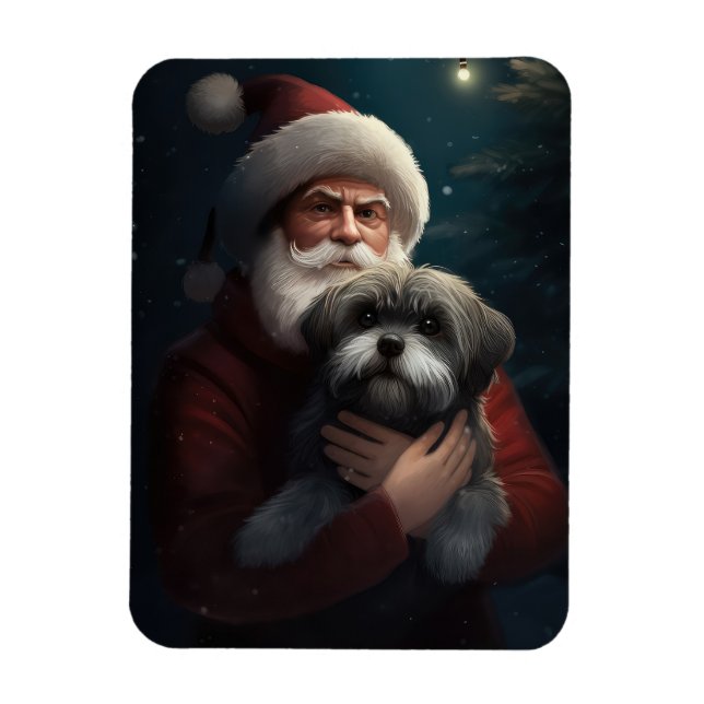 Yorkipoo mit Weihnachtsfeiern Magnet (Vertikal)