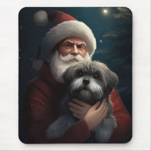 Yorkipoo mit Weihnachtsfeiern Mousepad