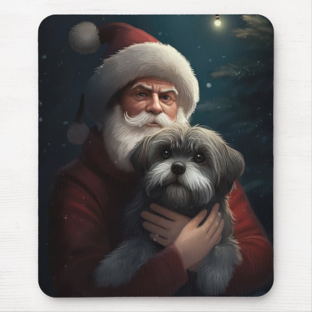 Yorkipoo mit Weihnachtsfeiern Mousepad (Vorne)