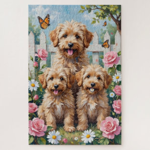 Yorkipoo-Pastell-Rosengarten-Kunst Puzzle
