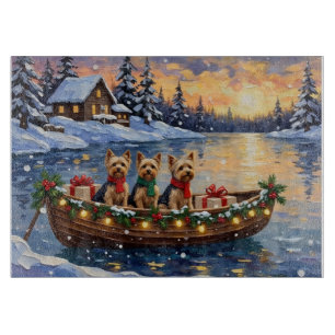 Yorkipoo-Weihnachtsboot-Feiertag Schneidebrett