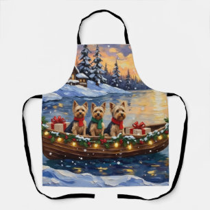 Yorkipoo-Weihnachtsboot-Feiertag Schürze