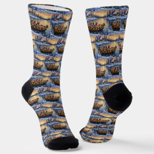 Yorkipoo-Weihnachtsboot-Feiertag Socken