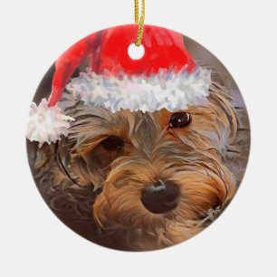 Yorkipoo Weihnachtsverzierung Keramik Ornament