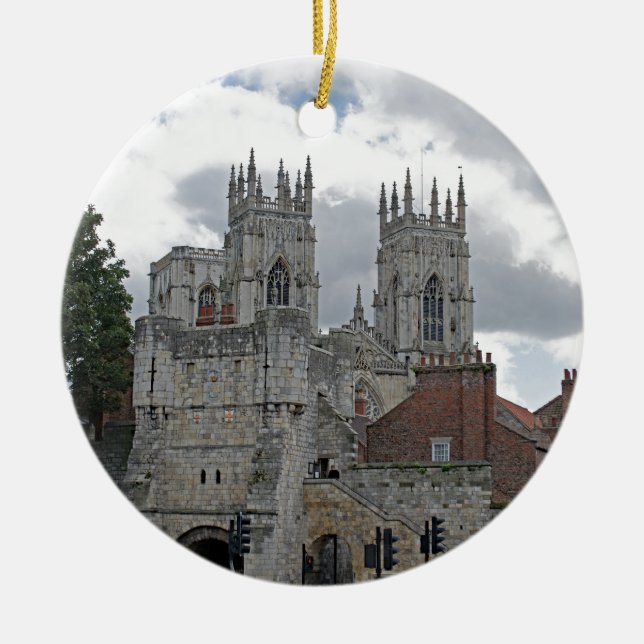 YorkMinster und Bootham Bar Keramik Ornament (Vorne)