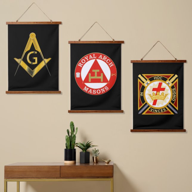 Yorkrite Mason Wandteppich Mit Holzrahmen (Asymmetrisch)