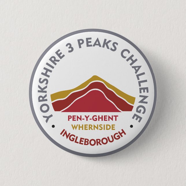Yorkshire 3 Peaks Challenge Wanderroute Button (Vorderseite)