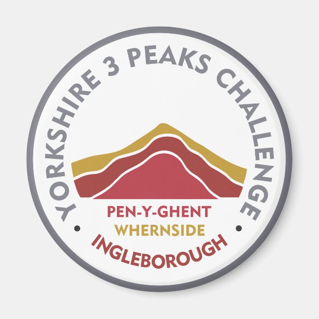 Yorkshire 3 Peaks Challenge Wanderroute Magnet (Vorne)