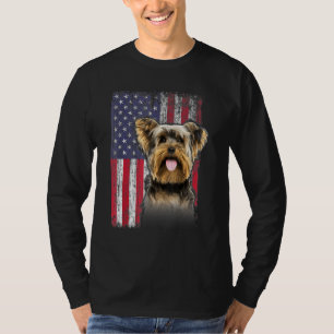 Yorkshire American USA Flag 4. Juli Vierten Hund T-Shirt