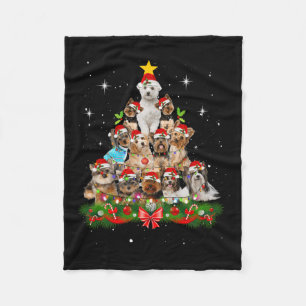 Yorkshire Christmas Dog Tree Funny Dog T-Shirts Ch Fleecedecke
