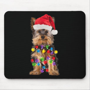 Yorkshire Christmas Yorkie Dog Weihnachtsmannmütze Mousepad