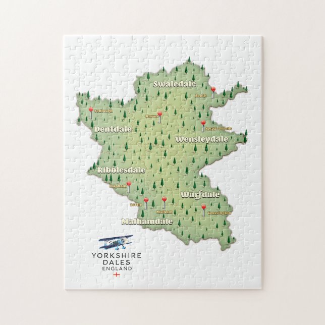 Yorkshire Dales England Karte Puzzle (Vertikal)