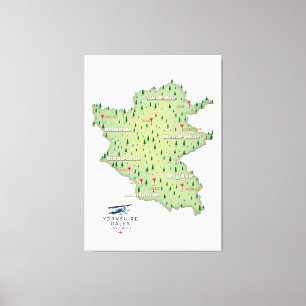 Yorkshire Dales England Map Leinwanddruck
