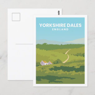 Yorkshire Dales England Reiseort Illustration Postkarte