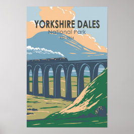Yorkshire Dales National Park England Vintag Poster