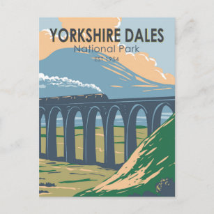 Yorkshire Dales National Park England Vintag Postkarte