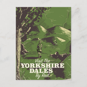 Yorkshire Dales Reisen im Vintage-Stil Poster Postkarte