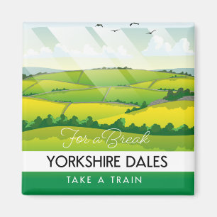 Yorkshire Dales Reiseplakat. Magnet